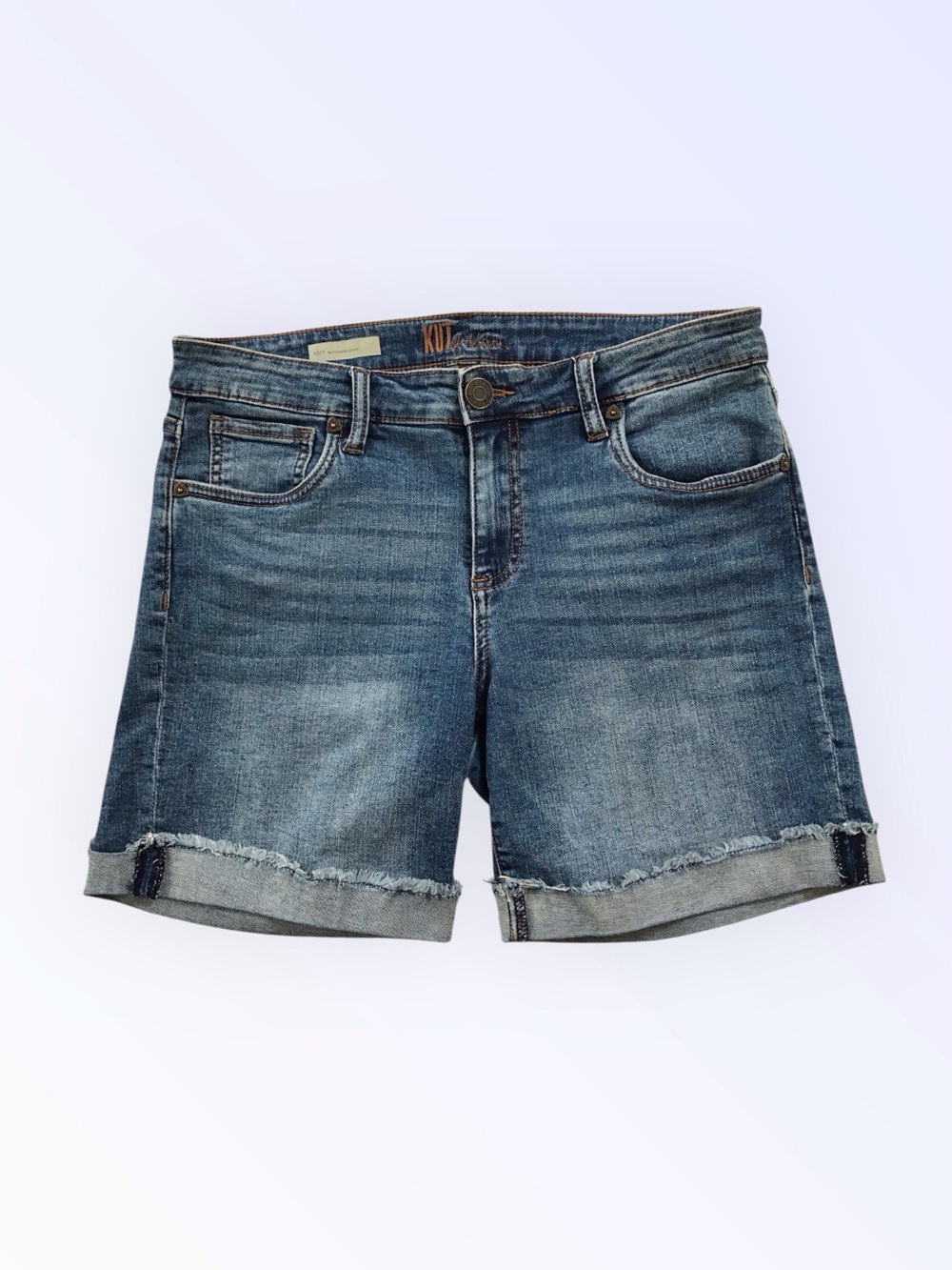 Kut from the Kloth Denim Shorts Katy Boyfriend Rolled Cuffs Medium Blue
